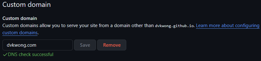 Github Custom Domain